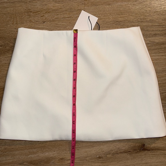 Zara white mini skirt size small rhinestone detail side - Picture 3 of 5